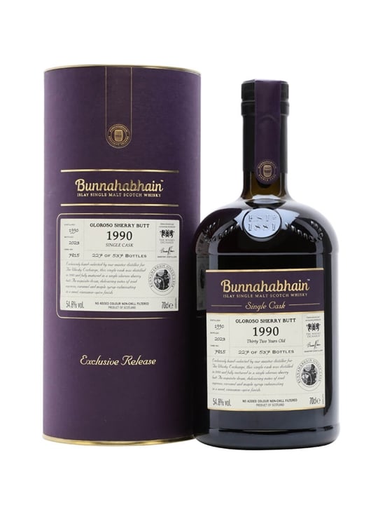 Bunnahabhain 1990 / 32 Year Old / Oloroso Butt /Exclusive to The Whisky Exchange Islay Whisky