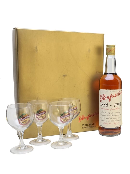Glenfarclas 150th Anniversary & 4 Glasses Set Speyside Whisky